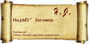 Hajdú Jeromos névjegykártya